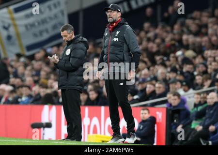 London, Großbritannien. 11 Jan, 2020. Liverpool Manager Jürgen Klopp beim Premier League Spiel zwischen den Tottenham Hotspur und Liverpool an der Tottenham Hotspur Stadion, London am Samstag, den 11. Januar 2020. (Credit: Jon Bromley | MI Nachrichten) das Fotografieren dürfen nur für Zeitung und/oder Zeitschrift redaktionelle Zwecke verwendet werden, eine Lizenz für die gewerbliche Nutzung Kreditkarte erforderlich: MI Nachrichten & Sport/Alamy leben Nachrichten Stockfoto