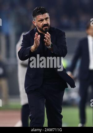 Stadio Olympico, Rom, Italien. 11 Jan, 2020. Serie A Fussball, Latium versus Napoli; Gennaro Gattuso Trainer von Neapel - Redaktionelle Verwendung Credit: Aktion plus Sport/Alamy leben Nachrichten Stockfoto