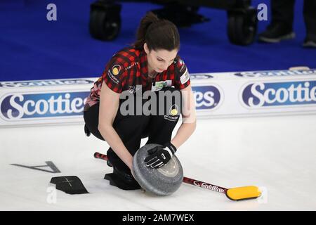 10. Jan 2020, London, Ontario, Kanada und den Western fair Sports Complex. Nach dem 8. Zieht Team Europa führt das Team Kanada 17,5 -6,5 im Continental Cup 2020. Team Canada Lisa Weagle aus Ottawa Ontario spielen für Team Homan Lukas Durda/Alamy Leben Nachrichten. Stockfoto