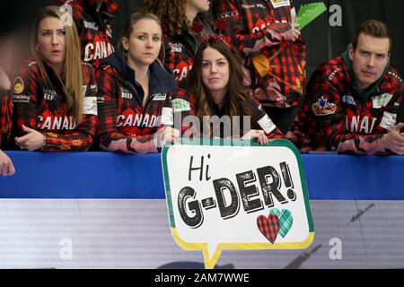 10. Jan 2020, London, Ontario, Kanada und den Western fair Sports Complex. Nach dem 8. Zieht Team Europa führt das Team Kanada 17,5 -6,5 im Continental Cup 2020. Team Canada Rache und Tracy Fleury Lukas Durda/Alamy Leben Nachrichten. Stockfoto