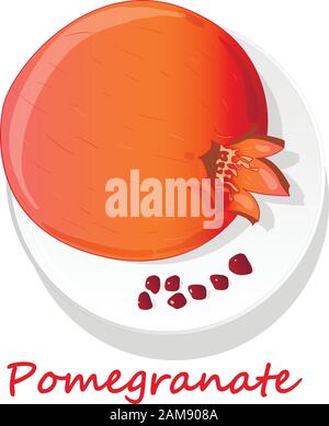 Granatapfel-Hand-erdrossene Vektorgrafiken isoliert auf weißem Hintergrund. Stock Vektor
