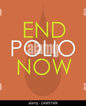 Ende Polio Now Poster for World Polio Day am 24. Oktober. Stockfoto