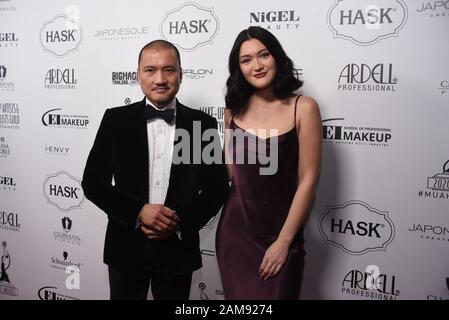 Los Angeles, USA. Januar 2020. Jon Jon Briones und Isa Briones bei den 7. Jährlichen Make-Up Artists & Hair Stylisten Guild Awards im Novo at LA Live in Downtown Los Angeles, CA am 11. Januar 2020. Foto: Annie Lesser/imageSPACE Credit: Imagespace/Alamy Live News Stockfoto