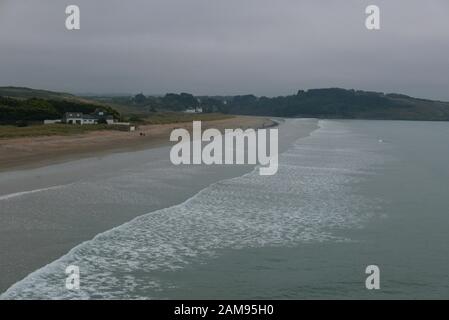 Spazieren Sie durch die Landschaft der Bretagne in Finistere, Frankreich, und entdecken Sie die Flora und Fauna der Wälder Stockfoto