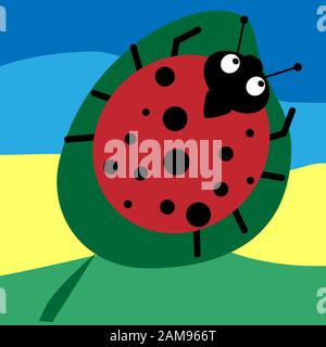 Marienkäfer auf weißem Hintergrund. Vector Illustration. Stock Vektor