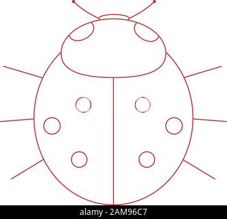 Marienkäfer auf weißem Hintergrund. Vector Illustration. Stock Vektor