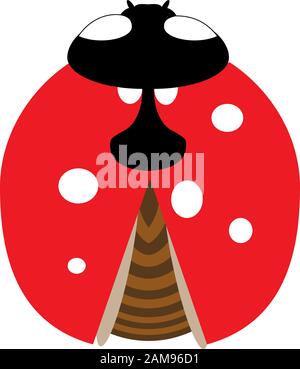 Lady-bird oder Marienkäfer auf weißem Hintergrund. Rot insekt Stock Vektor