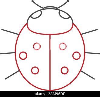 Marienkäfer auf weißem Hintergrund. Vector Illustration. Stock Vektor