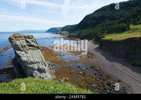Gros Morne National Park in Neufundland Kanada. Meeresufer, Flüsse, alte Berge Stockfoto