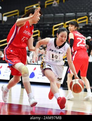 Saitama, Japan. Kredit: Matsuo. Januar 2020. Miho Hoshida ( ) Basketball: Das 86. Empress Cup Alle Japan Damen Basketball Championship Viertelfinalspiel zwischen Yamanashi Queenbees-Denso Iris in der Saitama Super Arena in Saitama, Japan. Gutschrift: Matsuo .K/AFLO SPORT/Alamy Live News Stockfoto