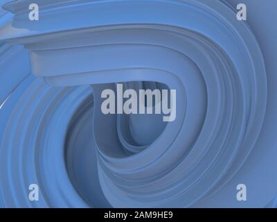 Abstrakter blauer Hintergrund mit glatten Linien. 3D-Rendering Stockfoto