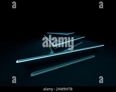 Farbenfrohe abstrakte Neon Lichter. Linien. 3D-Rendering Stockfoto