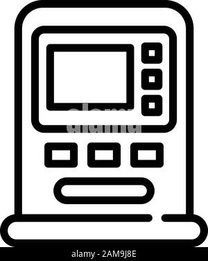 City atm-Symbol, Outline-Stil Stock Vektor