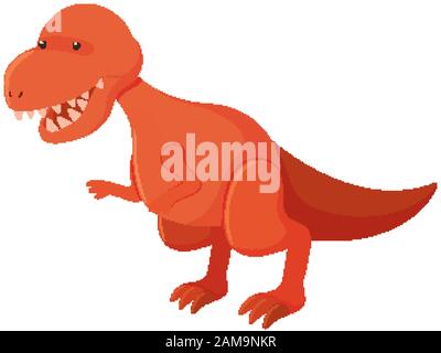 Einzelbild des tyrannosaurus rex in roter Abbildung Stock Vektor