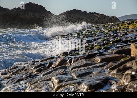 Der Wellenbrecher, Bude. Stockfoto