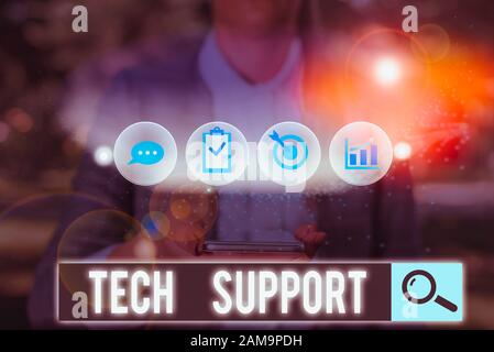 Text Zeichen zeigen Tech Support. Business Foto text Beratung und Fehlerbehebung Service durch eine analysisufacturer Stockfoto