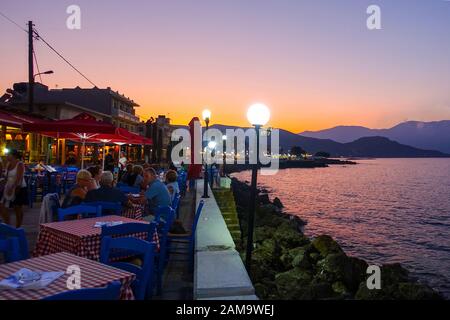 Sonnenuntergang in Kissamos, Kreta, Griechenland Stockfoto