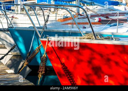 Bucht von Arcachon, Frankreich. Die Marina von See Cazaux in La Teste Stockfoto