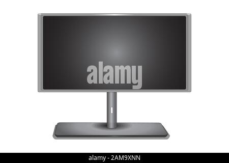 Monitor isoliert auf weißem Hintergrund. LCD-tv-Monitor. TV-Bildschirm. Realistisches Computermonitor-Display mit leerer Frontansicht. PC. Bestandsvektor Stock Vektor