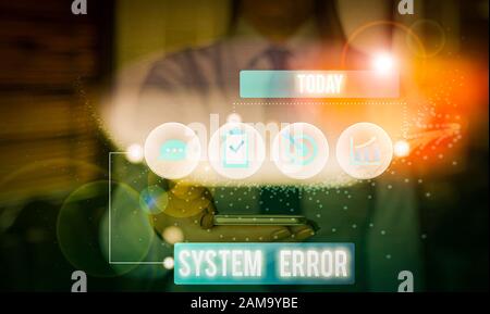 Handschrift Text schreiben Systemfehler. Konzeptionelle foto Anweisung, die nicht von einem Betriebssystem erkannt wird Stockfoto