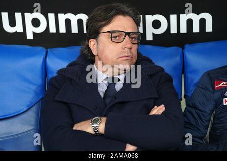 Rom, Italien. Juli 2019. Cristiano Giuntoli vom SSC Neapel beim Serie-A-Spiel zwischen Lazio und Neapel im Stadio Olimpico, Rom, Italien am 11. Januar 2020. Foto von Luca Pagliaricci. Kredit: UK Sports Pics Ltd/Alamy Live News Stockfoto