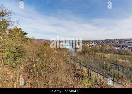 Essen - In Der Nähe von Baldeney Barrage und Blick auf den Baldeney-See, Nordrhein-Westfalen, Deutschland, Essen, 23.02.2019 Stockfoto