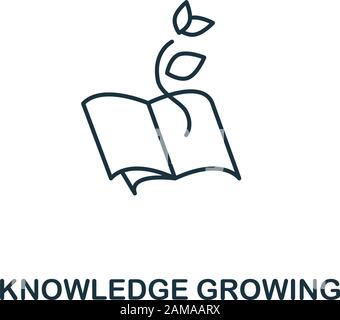 Symbol Für Wissenswachstum. Linienformsymbol aus der Sammlung von Produktivitätssymbolen. Wissen Wird Kreatives Element für Logo, Infografik, ux und ui. Stock Vektor