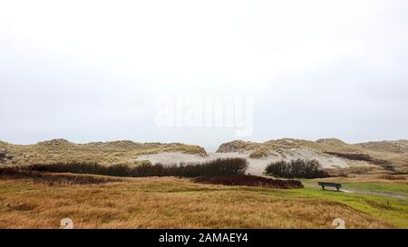 Wattenmeer Dünenlandschaft auf der holländisch friesischen Insel Ameland. Stockfoto