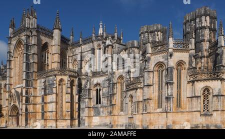 Kloster Batalha mit einer berühmten Kirche und Ausstellung in der Region Centro in Portugal Stockfoto