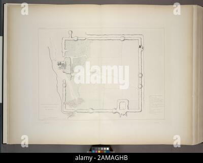 Plan topographique général de l'enceinte et du monticule de Khorsabad Inhalt: T. 1-2. Architektur und Skulptur. 1849.--t. 3-4. Aufschriften. 1849.--t. 5. Texte. 1850.; Plan topographique général de l'enceinte et du monticule de Khorsabad. Stockfoto