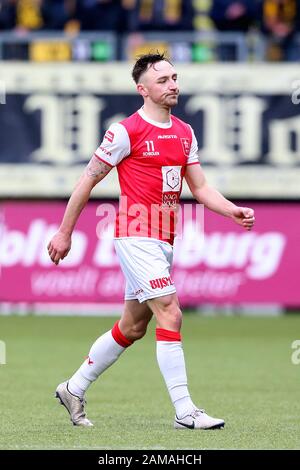 Kerkrade, Niederlande. Januar 2020. Parkstad Limburg-Stadion, niederländischer Fußball Keuken Kampioen Divisie, Roda JC-MVV, Saison 2019 / 2020, Endergebnisse, MVV Maastrichter Joeri Schroijen ist Enttäuschung nach der Ziehung Credit: Pro Shots / Alamy Live News Stockfoto