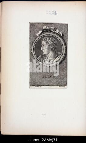 Pline Illustriert von Thomas Addis Emmet, 1880. Band 2 besteht aus den Seiten 1-99 des Jahres 1865, Quarto, Ausgabe des Werks, Band 3 der Seiten 99-213, Band 5 der Seiten 303-400. Zitat/Referenz: EM12500 Von Beyssent Eingraviert, nach einer Zeichnung oder einem Gemälde von Mlle. Kl. Reydellet.; Pline. Stockfoto