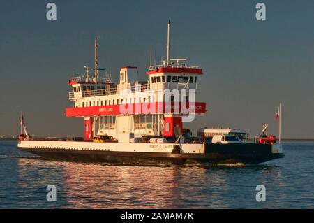 Robert C Lanier, Fährüberfahrt Galveston Bay, von Galveston, Texas, USA, auf die Bolivar-Halbinsel Stockfoto