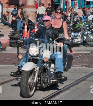 Lone Star Biker Rally on The Strand in Galveston, Texas, USA Stockfoto