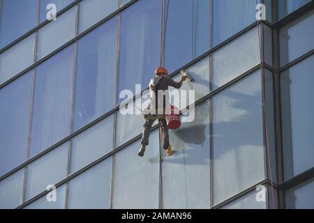 Fensterputzer, Tel Aviv, Israel Stockfoto