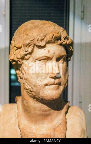 Ägypten, Alexandria, Nationalmuseum, Leiter des römischen Kaiser Hadrian. Stockfoto