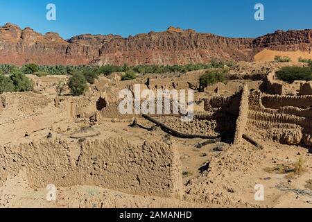 Blick auf die Ruinen von al Ula Stockfoto