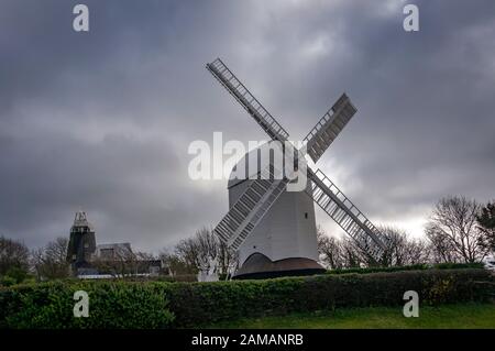 Die Windmühlen von Jack & Jill in Clayton, West Sussex, Großbritannien Stockfoto