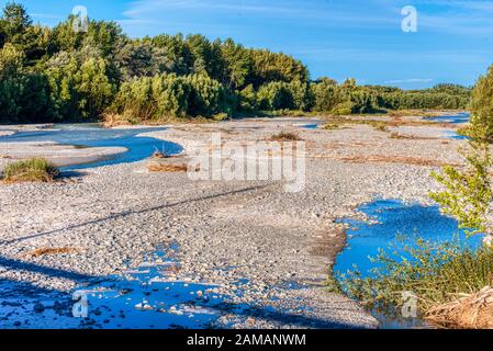 Geflochtener Fluss, Ashburton, Neuseeland Stockfoto