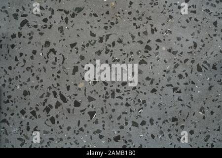 Textur von grauem Beton Terrazzo mit schwarzem Marmor, High Ausführliche Stockfoto