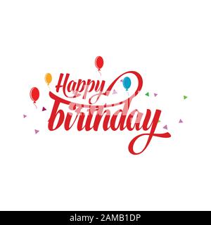 Happy Birthday Logo Vector Template Design Illustration Stock Vektor