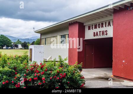 Memorial Baths and Park, 1952, Greytown, Wairarapa, Neuseeland Stockfoto