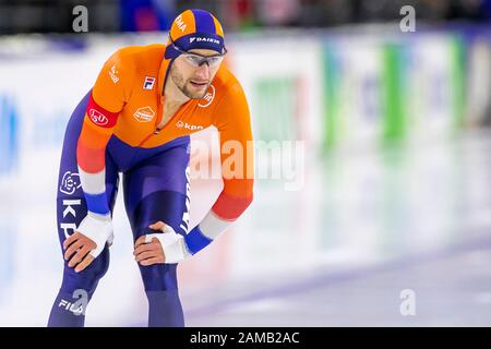 Heerenveen, Niederlande. Januar 2020. Heerenveen, Thialf Eisstadion, 12-01-2020, Saison 2019/2020, European Single Distanzen Meisterschaften. 1000m Männer, Thomas Krol während des Spiels EC Single Distances 12-02-2020 Credit: Pro Shots/Alamy Live News Stockfoto