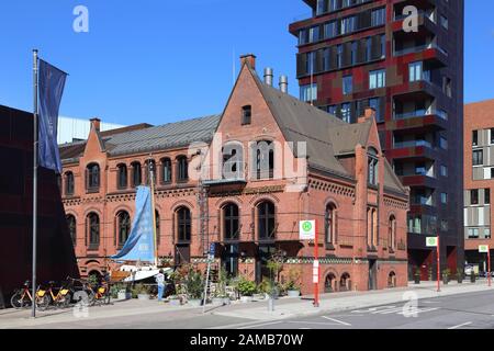 Hamburger HafenCity Osakaallee Altes Amt Habor Stockfoto