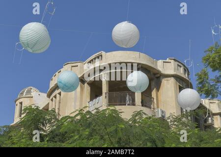 Wohnhaus im Bauhaus-Stil, Nachalat Benyamin, Weiße Stadt, Tel Aviv, Israel Stockfoto