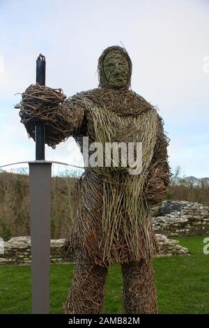 Korbflechterei von William Marshal, Cilgerran Castle, Wales Stockfoto