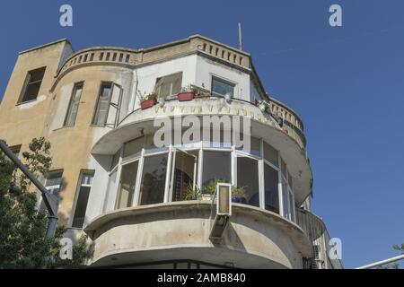 Wohnhaus im Bauhaus-Stil, Nachalat Benyamin, Weiße Stadt, Tel Aviv, Israel Stockfoto