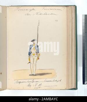 Regiment van Aerssen van Sommelsdijck Reg Nr. 18 1775 Draper-Fonds; Regiment van Aerssen van Sommelsdijck. Reg. Nr. 18. 1775 Stockfoto