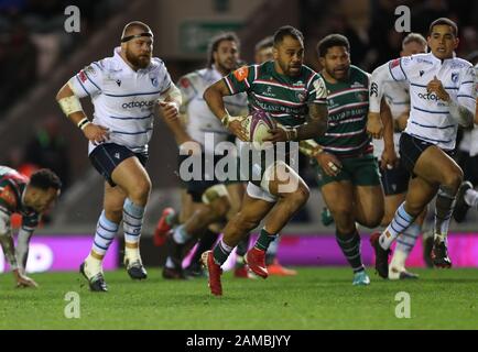 12.1.2020 Leicester, England. Rugby Union. Während des Spiels des European Challenge Cup in Runde 5 zwischen Leicester Tigers und Cardiff Blues rfc im Welford Road Stadium, Leicester. © Phil Hutchinson/Alamy Live News Stockfoto