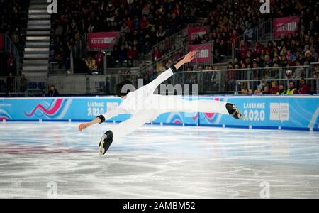 Cha Younghyun aus Korea - Free-Skating-Konkurrent bei den Olympischen Jugendspielen Lausanne 2020 in der Schweiz am 12. Januar 2020 im Schlittschuhgebiet von Lausanne. Credit: AlfredSS/Alamy Live News Stockfoto